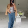 veste courte kaki à double boutonnage pour femme, manteaux de rue à col rabattu et poches à boutons, streetwear décontracté, nouvelle collection automne 2025
