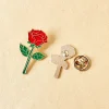 broches décoratives en métal rose rouge, pour documents dorés, à la mode, pour vêtements, sac à crayons, ornements