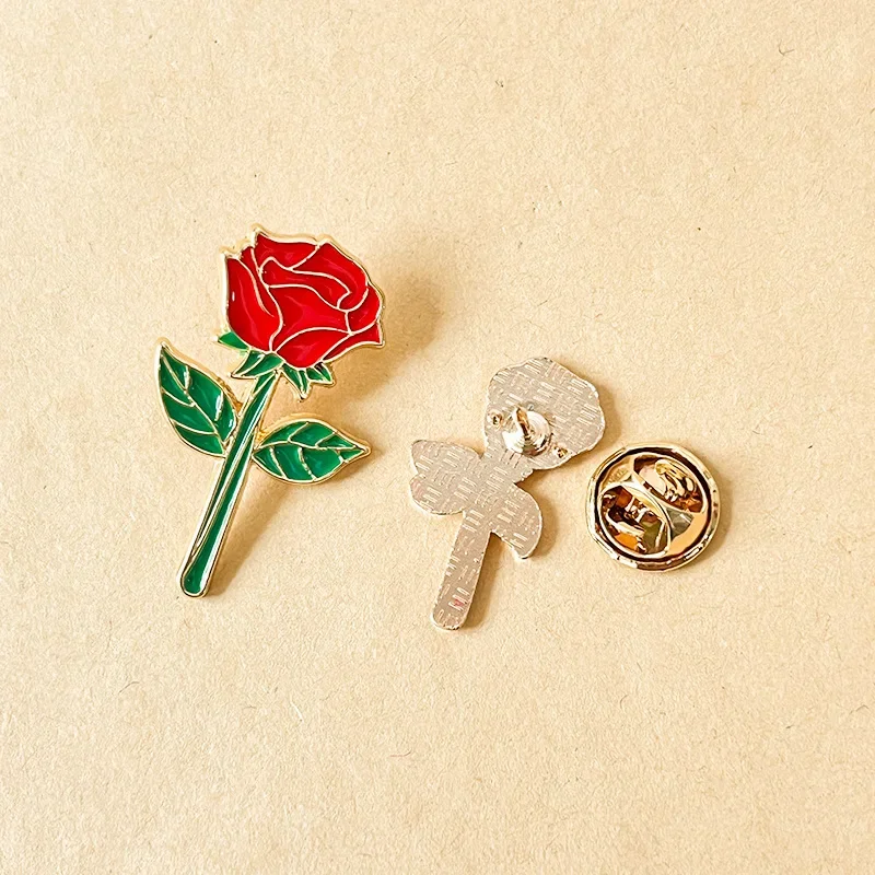 broches décoratives en métal rose rouge, pour documents dorés, à la mode, pour vêtements, sac à crayons, ornements broches décoratives en métal rose rouge, pour documents dorés, à la mode, pour vêtements, sac à crayons, ornements