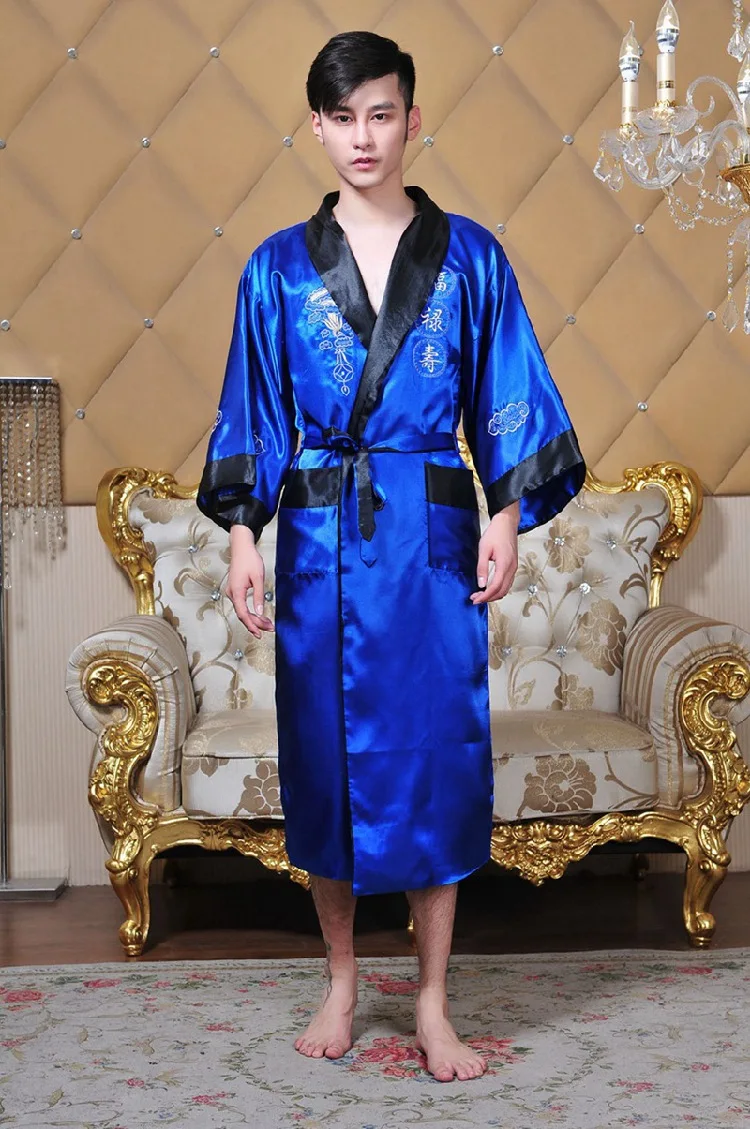 peignoir kimono brodé à deux côtés pour hommes, robe dragon traditionnelle, vêtements de nuit pour la maison peignoir kimono brodé à deux côtés pour hommes, robe dragon traditionnelle, vêtements de nuit pour la maison