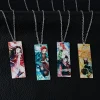 collier demon slayer anime japonais, pendentif kamado tanjiro, accessoires en acrylique, vente en gros, bijoux cosplay, cadeau pour les fans