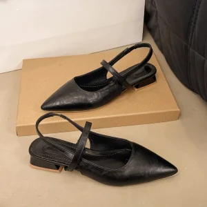 Sandales à talons hauts à bout pointu à la mode – 2025 nouvelles sandales de bureau confortables et décontractées pour les affaires d&rsquo;été. Chaussures pour femmes de grande taille.