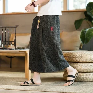 Pantalon Kimono d&rsquo;été de Style japonais pour hommes, pantalon de bain, samouraï japonais Harajuku, short ample décontracté pour hommes, Yukata, jambes larges