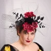 Dress Up Props Unique Halloween Hairpin Elegant Decorative Rose Hairpin Fashion Mesh Headpiece Halloween Party Dress Up Props Unique Halloween Hairpin Elegant Decorative Rose Hairpin Fashion Mesh Headpiece Halloween Party