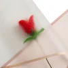 papier d'emballage de fleurs, bordure dorée, rose, style coréen, demi transparent, emballage cadeau, matériel d'emballage pour bouquet de fleuriste, 20 pièces/paquet
