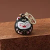 nouveau japonais chanceux chat sac pendentifs japon daruma porte clés cloches pendentif chat chanceux porte clés bonne fortune richesse charme bijoux cadeau