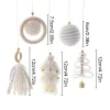 ornement de noël fait à la main de style bohème pour la maison, pendentif en macramé tissé à la main, décor d'arbre, cadeaux de nouvel an