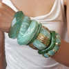 bohomia – bracelet géométrique irrégulier en acrylique vert pour femmes, plusieurs styles, bijoux empilables en résine