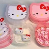 japonais ins transparent rose hello kitty boîte de rangement organisateur sanrio multifonction en plastique papeterie petits articles boîte à bijoux