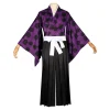 Anime démon tueur Kokushibo costume de jeu de rôle et uniforme kimono Halloween carnaval