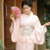 Robe Kimono rose japonaise, Style tendresse, tenues de Photo de voyage japonais, ensemble complet, saison de printemps, imprimé fleur de cerisier pour femmes adultes Robe Kimono rose japonaise, Style tendresse, tenues de Photo de voyage japonais, ensemble complet, saison de printemps, imprimé fleur de cerisier pour femmes adultes