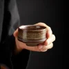 ensemble de tasses principales en poterie grossière, tasse à thé en céramique zen kung fu, tasse à thé rétro japonaise, coffret cadeau 5