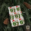 67 emballage cadeau de noël unique, papier d'emballage pour 6 7 enfants, papier cadeau de noël drôle du père noël 67