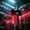 t shirt kawasaki, t shirt imprimé, séchage rapide, absorbant la transpiration, vêtements de moto amples et confortables à la mode
