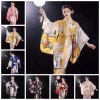 costume de cosplay traditionnel japonais, kimono imprimé floral, style japonais, robe kimono sakura pour fille, élégance asiatique