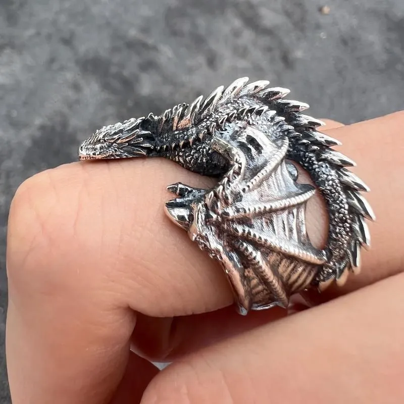 Anneaux de Dragon Style gothique Punk, ailes de ptérosaure, anneaux réglables d’ouverture pour hommes et femmes, bijoux Vintage, accessoires cadeaux Anneaux de Dragon Style gothique Punk, ailes de ptérosaure, anneaux réglables d’ouverture pour hommes et femmes, bijoux Vintage, accessoires cadeaux