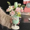 ins – vase à fleurs en plastique avec nœud papillon, décoratif esthétique, arrangement floral de mariage, pot de fleurs diy, décoration de maison et de bureau
