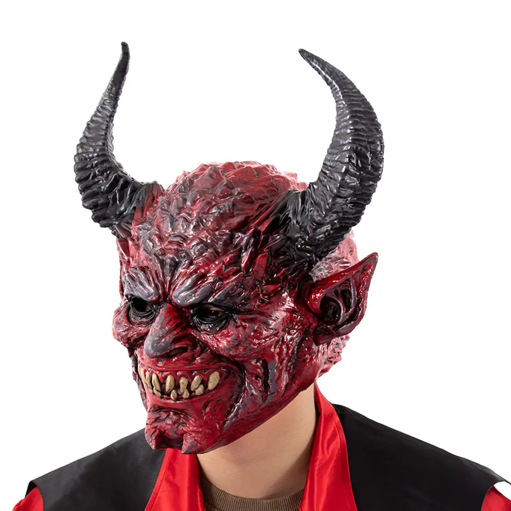masque du diable pour halloween, cosplay, masque de démon à cornes effrayantes pour fêtes de mascarade, costume de monstre d'horreur fantôme en corne masque du diable pour halloween, cosplay, masque de démon à cornes effrayantes pour fêtes de mascarade, costume de monstre d'horreur fantôme en corne