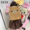 kawaii rilakkuma sac à dos anime dessin animé broderie sac à dos élégant grande capacité étudiant sac d'école en nylon sacs multifonctionnels