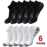 6/24 paires de chaussettes de course athlétiques à la cheville, chaussettes de sport rembourrées et respirantes, coupe basse, pour hommes et femmes