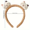 adorable bandeau chaton en peluche – accessoire cheveux doux et antidérapant pour femmes et filles, parfait pour le lavage et le coiffage du visage,