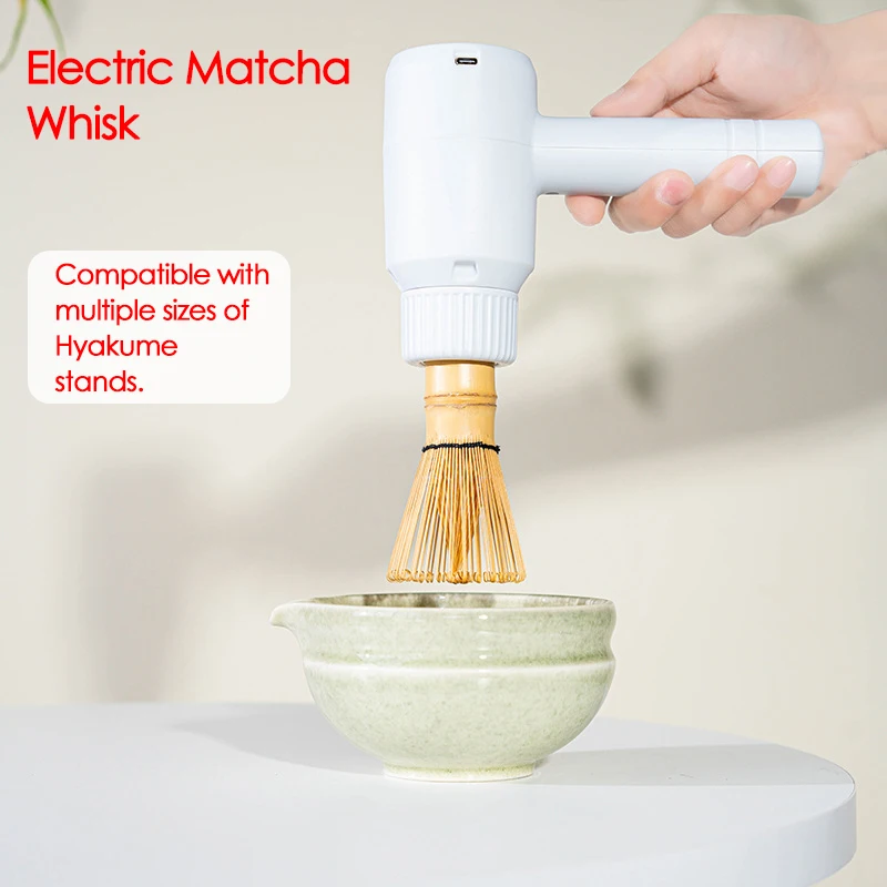 Outil de fouet électrique Matcha blanc, Interface sans fil de Type C, Rechargeable, démarrage à un bouton, dispositif de fouet Matcha électrique Outil de fouet électrique Matcha blanc, Interface sans fil de Type C, Rechargeable, démarrage à un bouton, dispositif de fouet Matcha électrique