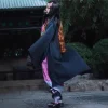 costume de cosplay anime demon slayer nezuko, embout en bambou, ensemble kimono pour filles, robe de fête de carnaval d'halloween, spectacle sur scène