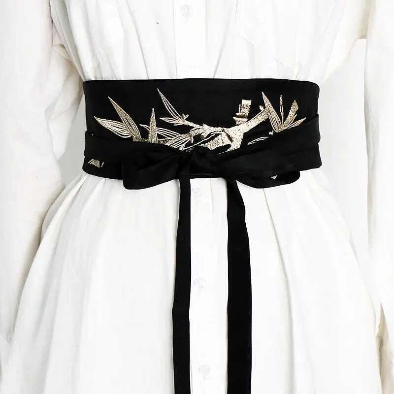ceinture kimono traditionnelle japonaise pour femmes, corset à pampilles, large ceinture yukata grue, ceintures de taille, accessoires de costume ceinture kimono traditionnelle japonaise pour femmes, corset à pampilles, large ceinture yukata grue, ceintures de taille, accessoires de costume