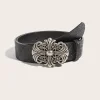 ceinture polyvalente en relief à fleurs pour hommes et femmes, style occidental universel, à la mode, personnalisée, artistique, rétro