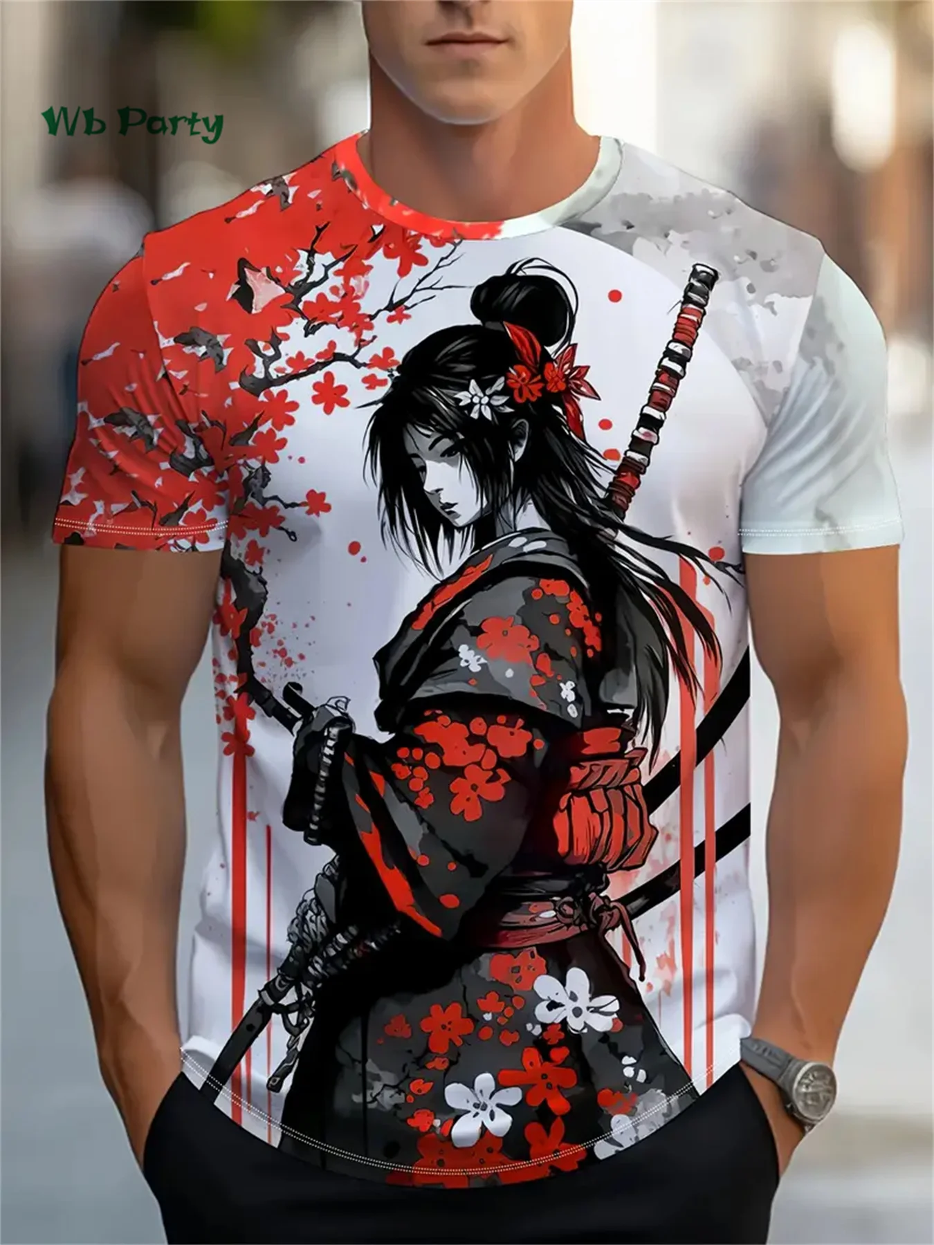 sakura samouraï motif hommes t shirt japonais anime à manches courtes t shirt harajuku hauts été hommes surdimensionné vêtements de sport sakura samouraï motif hommes t shirt japonais anime à manches courtes t shirt harajuku hauts été hommes surdimensionné vêtements de sport