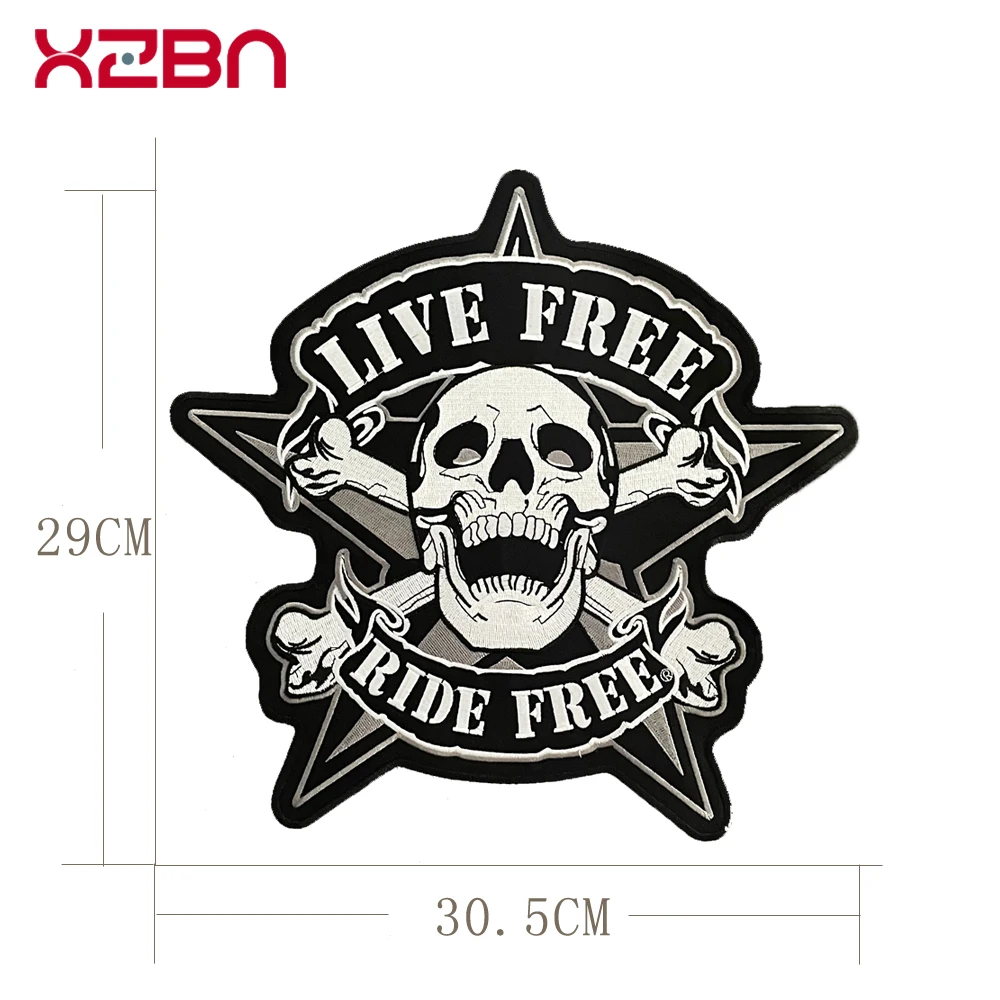 patch brodé de squelette d'os à main libre, vêtements de chevalier de moto, décoration de veste, badge personnalisé, bricolage, couture à la main patch brodé de squelette d'os à main libre, vêtements de chevalier de moto, décoration de veste, badge personnalisé, bricolage, couture à la main