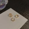boucles d'oreilles à clip en forme de feuilles de couleur argent pour femmes et hommes, manchette d'oreille créative simple en c, ensemble de clips d'oreille non perçants, bijoux tendance, cadeau
