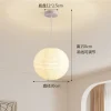 style japonais wabi sabi suspension étude café salle à manger chambre led suspension ronde papier de riz lustre chambre décor luminaire