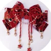 accessoires pour cheveux avec nœud papillon rétro, style japonais, couvre chef à fleurs hanfu, pinces à cheveux à pampilles pour filles, style chinois