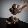 dessous de verre japonais en cuivre, porte gobelet à thé, petit coussin d'isolation thermique, service à thé kung fu, maison du vermont, boîte cadeau de cérémonie du thé