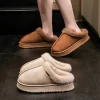 pantoufles d'hiver antidérapantes pour femmes, chaussures d'intérieur, pantoufles chaudes en coton doublées de polaire en peluche avec semelle souple pour le confort de la maison