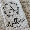 serviettes à thé personnalisées avec le nom et l'année, 1 pièce, accessoires de table de mariage exclusifs, maison, cuisine, salle de bain, cadeaux d'anniversaire