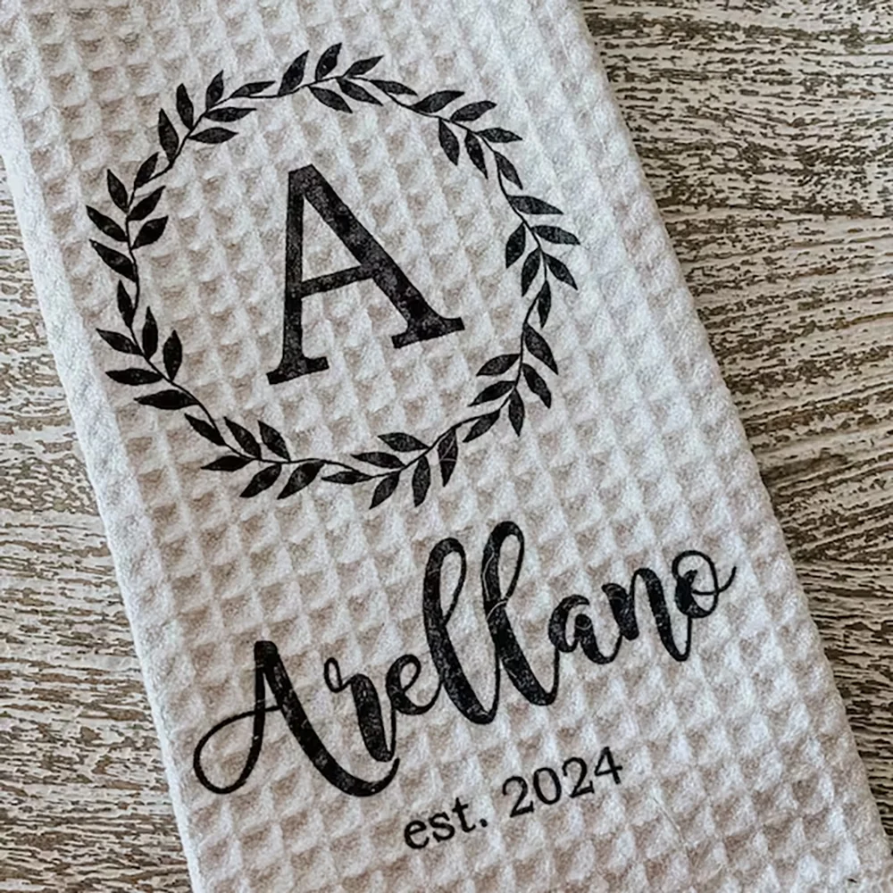 serviettes à thé personnalisées avec le nom et l'année, 1 pièce, accessoires de table de mariage exclusifs, maison, cuisine, salle de bain, cadeaux d'anniversaire serviettes à thé personnalisées avec le nom et l'année, 1 pièce, accessoires de table de mariage exclusifs, maison, cuisine, salle de bain, cadeaux d'anniversaire