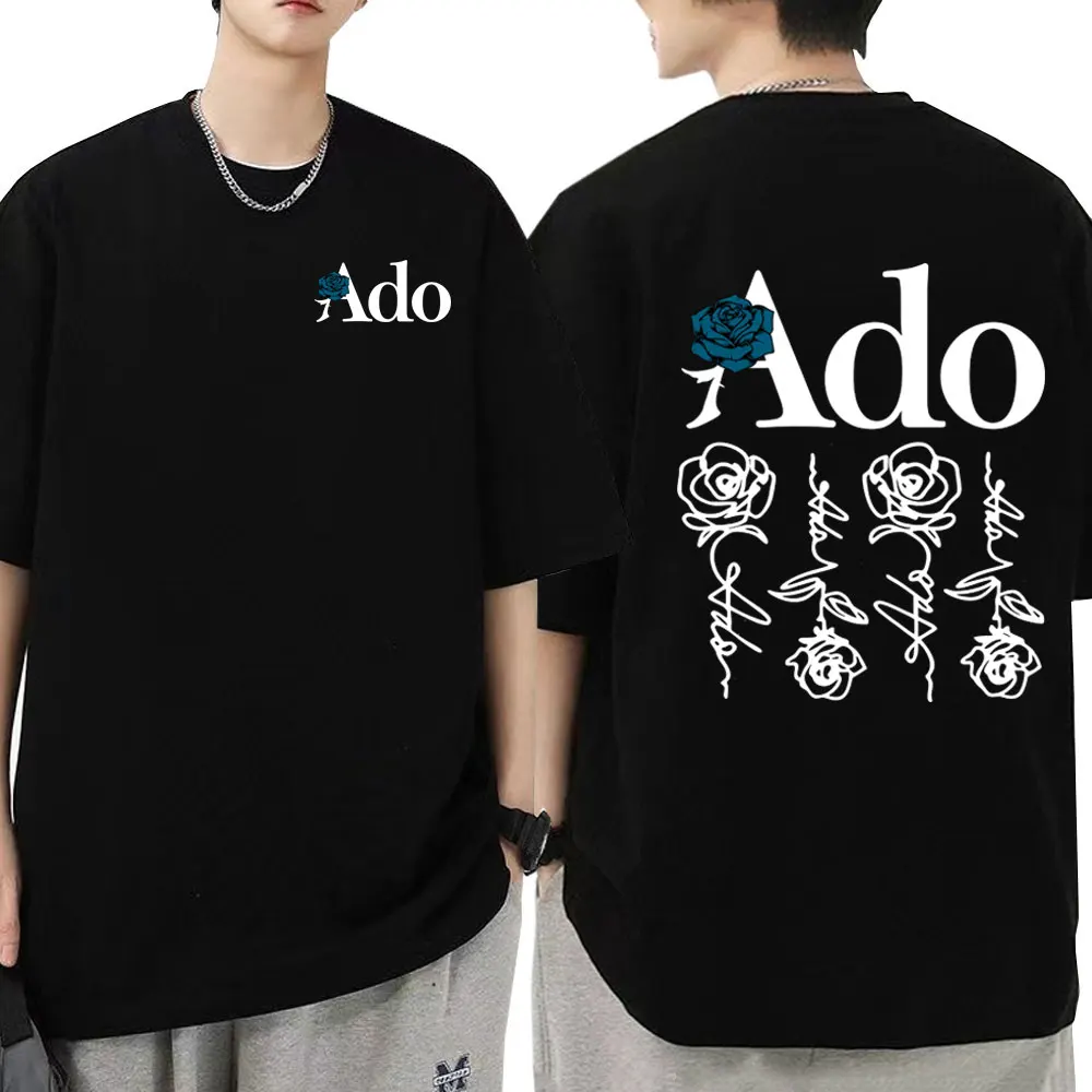 Ado Blue Rose 2025 Tour du monde Hibana T-shirt hommes femmes mode T-shirt à manches courtes esthétique à la mode décontracté ample T-shirts hauts Ado Blue Rose 2025 Tour du monde Hibana T-shirt hommes femmes mode T-shirt à manches courtes esthétique à la mode décontracté ample T-shirts hauts