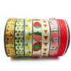 Ruban en Satin de Fruits à transfert de chaleur, série d&rsquo;été 25mm, pour emballage de gâteaux cadeaux de fruits et de fleurs, matériel de bricolage