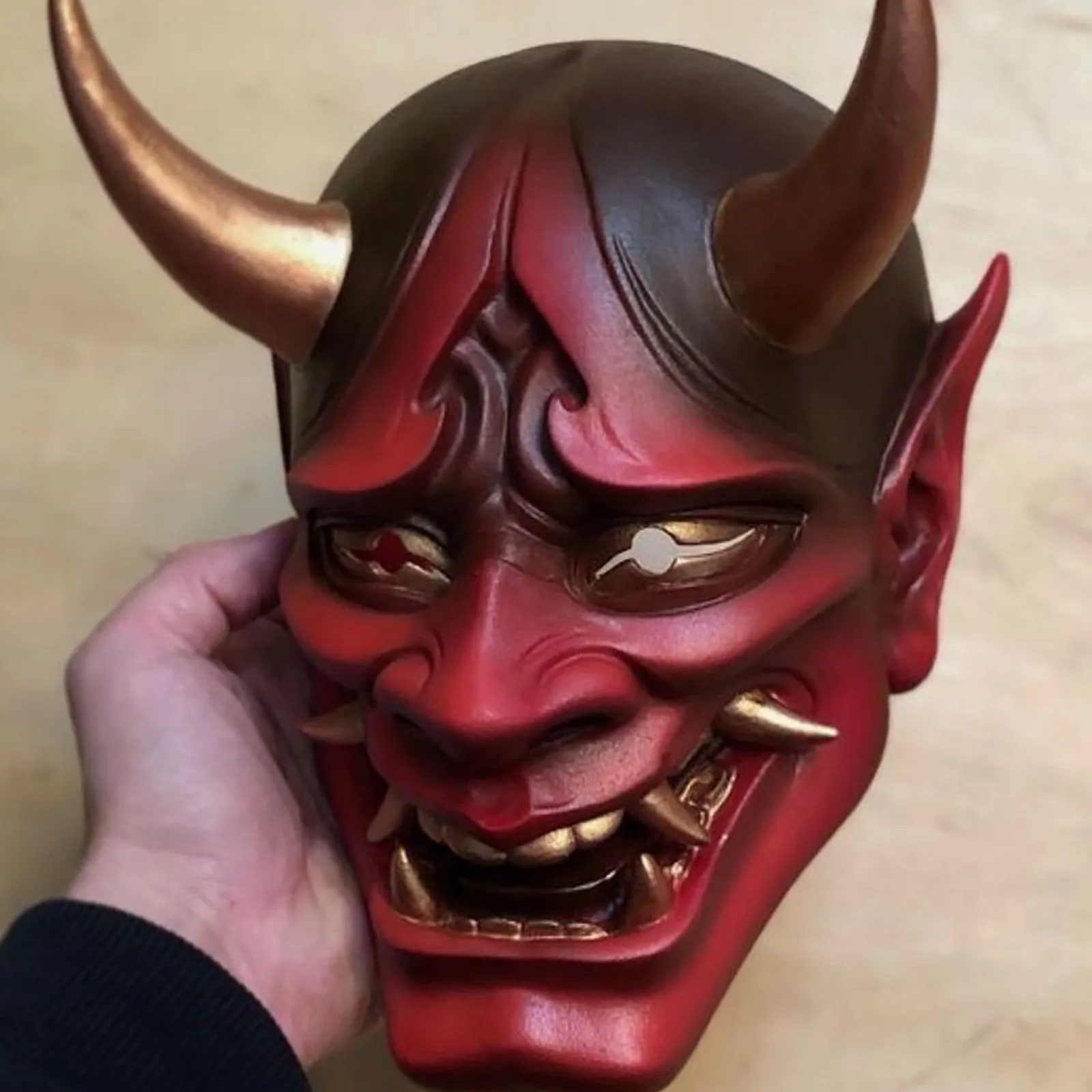 masque en latex japonais prajna oni, cosplay samouraï noh kabuki assassin demon mesurosts, masques visage effrayant, accessoires de costume de ixd'halloween masque en latex japonais prajna oni, cosplay samouraï noh kabuki assassin demon mesurosts, masques visage effrayant, accessoires de costume de ixd'halloween