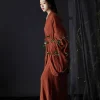 robe hanfu en coton et lin pour femmes, ensemble hanfu traditionnel chinois, costume de carnaval d'halloween cosplay, robe hanfu rouge pour femmes