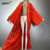 winyi maxi kimono manteau pour femmes surcoat trou denim cardigan long vers le bas manteau couvrir tenues de plage femme abaya dubaï luxe