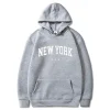 sweats à capuche harajuku pour hommes et femmes, new york, États unis, mode, lettre imprimée graphique, pvd, adt, pull à capuche décontracté, vêtements de sport