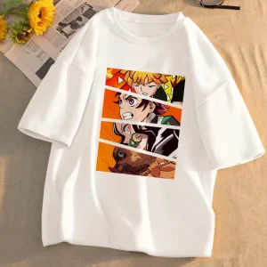 Demon Slayer Anime T-Shirt Kimetsu No Yaiba unisexe graphique T-Shirt été à manches courtes décontracté dessin animé haut Streetwear Anime cadeau Demon Slayer Anime T-Shirt Kimetsu No Yaiba unisexe graphique T-Shirt été à manches courtes décontracté dessin animé haut Streetwear Anime cadeau
