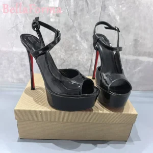 Sandales à bouche de poisson à plateforme haute pour femmes, classiques, simples, Sexy, Design Mature, robe de Banquet, bretelles croisées, bout ouvert, talons hauts Sandales à bouche de poisson à plateforme haute pour femmes, classiques, simples, Sexy, Design Mature, robe de Banquet, bretelles croisées, bout ouvert, talons hauts