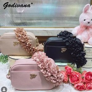 Sac à bandoulière en cuir Pu pour appareil photo, Style japonais, bourgeon, sac pour appareil photo, doux fille, journée des femmes, petits sacs à bandoulière carrés simples