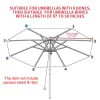 parasol de remplacement en tissu, couverture de parapluie banane de jardin extérieur, auvent de parasol étanche pour parasol à 6 nervures/8 nervures
