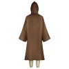 obi wan kenobi costume jedi chevalier tunique vêtements costume robe cape à capuche uniforme ensemble complet adulte hommes halloween cosplay vêtements