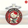 Porte-clés porte-bonheur en alliage de chat rouge, pendentif, motif de chat Adorable, Style de banlieue à la mode, unisexe, bijoux d&rsquo;oreille d&rsquo;animal durables